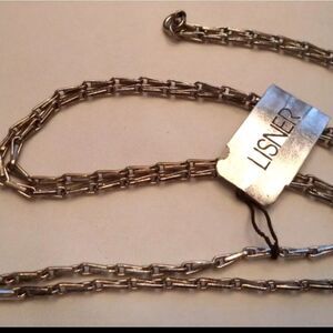STUNNING VINTAGE ESTATE LISNER NOS NWT SILVER TONE 29" NECKLACE